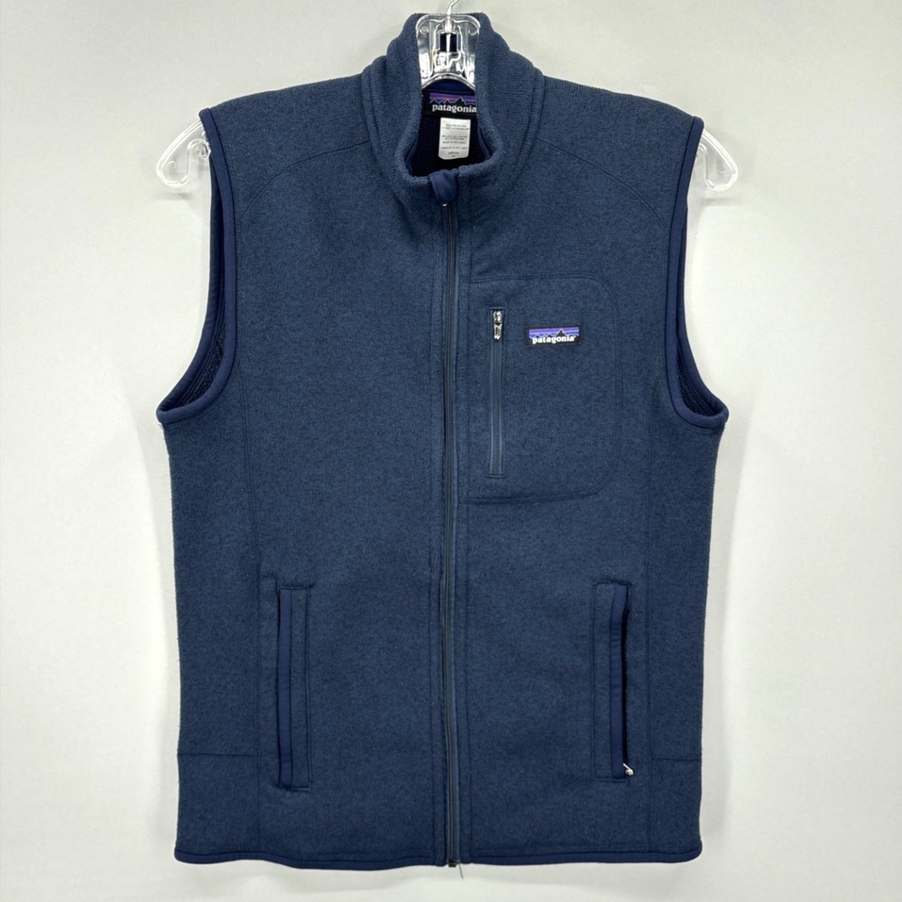 Patagonia Better Sweater Vest Mens Medium Navy Blue Full Zip Fleece Outdoor